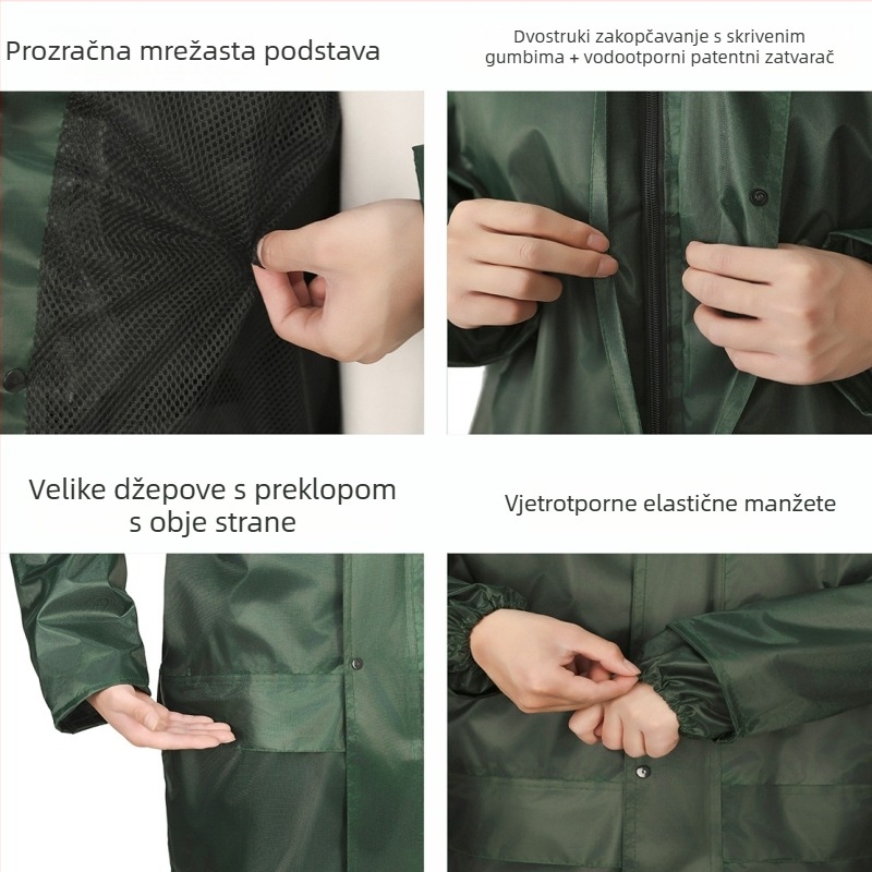 Podijeljeni set kišobrana i hlača za vožnju - debeli vodootporni Oxford materijal, PVC ljepilni sloj
