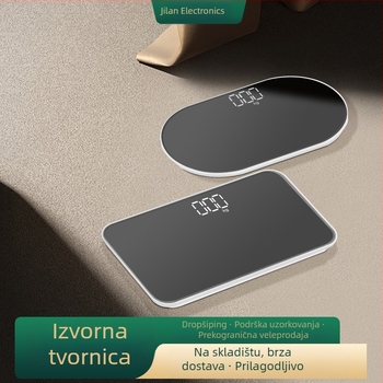 Elektronička vaga s ogledalom, prijenosna, nosivost 180 kg, napajanje AA baterijama/ USB