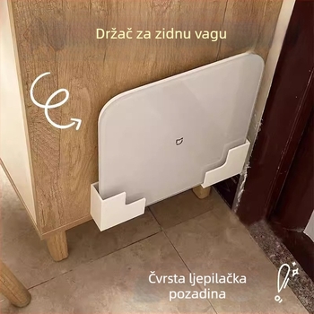 Zidni nosač za Xiaomi vagu – 304 nehrđajući čelik, montaža bez bušenja, kapacitet 50 kg, skladište za tjelesne vage