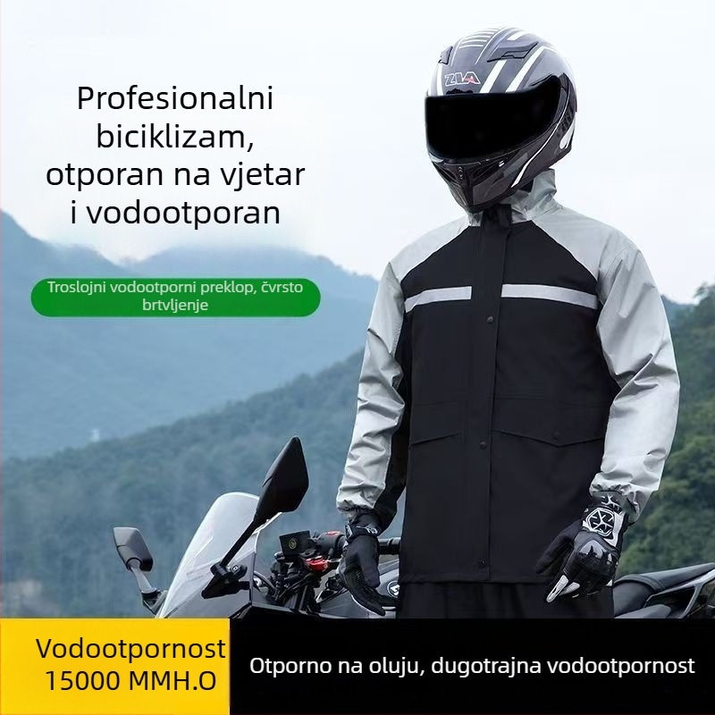 Kišni komplet za motocikl – potpuno vodootporan kaput i odvojene hlače