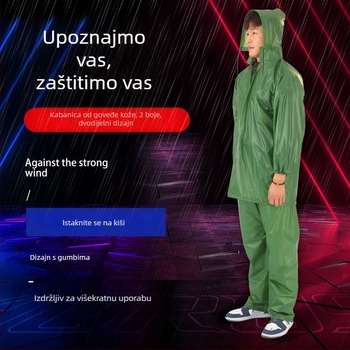 Debeli PVC kišni komplet s razdvojenim kaputom i hlačama, višekratna upotreba, za berbu čaja