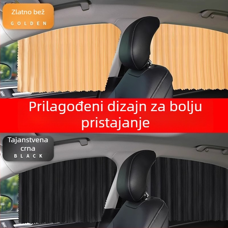 Auto zavjese i sjenilice — debele neprozirne, visići sustav montaže, univerzalno za automobile i terenska vozila