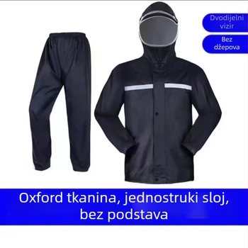 Set kišnog odijela za vožnju biciklom: kabanica i hlače, vodootporni, reflektirajući, Oxford tkanina