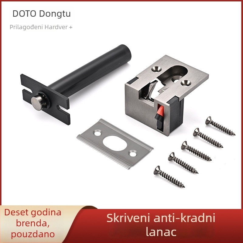 Skriveni mehanizam za vrata – cinkov legura, model A028a1, polirani elektroplatirani završetak, East camel marka, moderni minimalistički stil