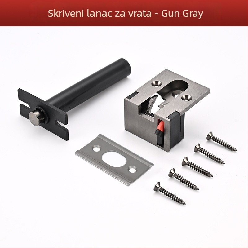 Skriveni mehanizam za vrata – cinkov legura, model A028a1, polirani elektroplatirani završetak, East camel marka, moderni minimalistički stil