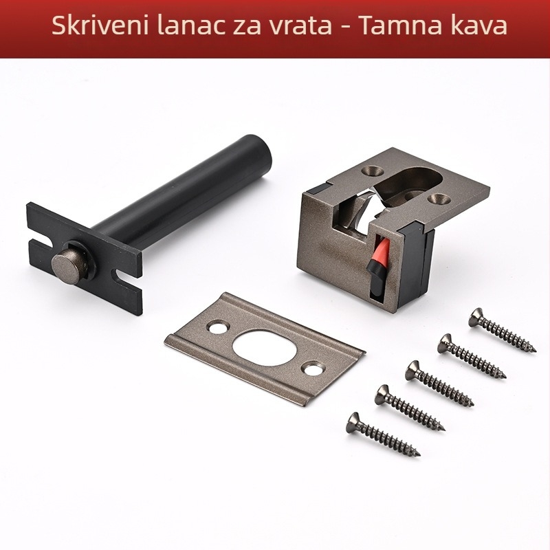 Skriveni mehanizam za vrata – cinkov legura, model A028a1, polirani elektroplatirani završetak, East camel marka, moderni minimalistički stil