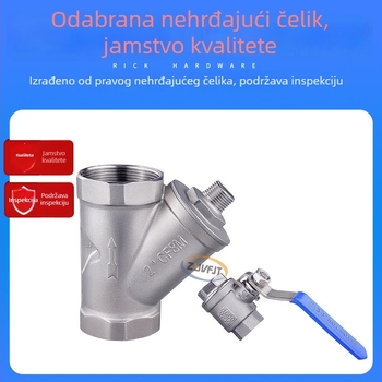 Filter ventil od nehrđajućeg čelika, Y-tip, bez demontaže, unutarnji i vanjski navoj, za nekorozivne plinove