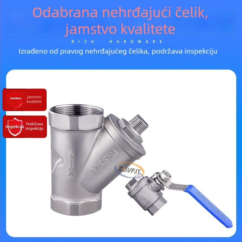 Filter ventil od nehrđajućeg čelika, Y-tip, bez demontaže, unutarnji i vanjski navoj, za nekorozivne plinove