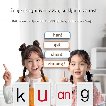 Pinyin Mahjong edukativna abecedna stolna igra za čitanje i učenje jezika — interaktivna plastična igračka za uzrast 7–14 godina
