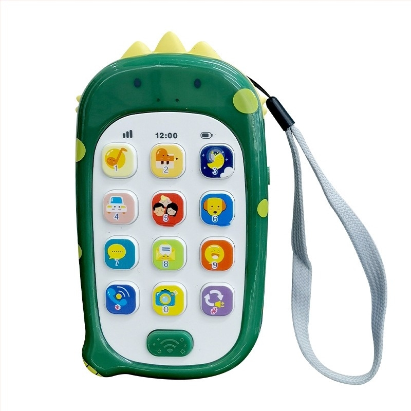 Huanger Rana edukativna igračka — Crtani dodirni ekran Zubalo Telefon uz glazbu i svjetla (ABS, 0–3 godine)