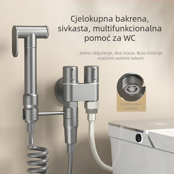 Mesingani sprej pištolj za toaletu, navojno spajanje, radni tlak 1,2 MPa, unutarnji promjer 13 mm