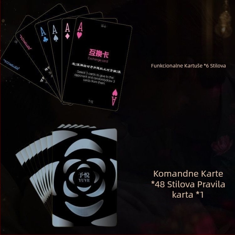 Igra s kartama za dvoje — interaktivna društvena igra u pokerskom stilu (Materijal: papir; Vrsta: poker; Pakiranje: torba; Dobna granica: 14+; Razvoj emocija)