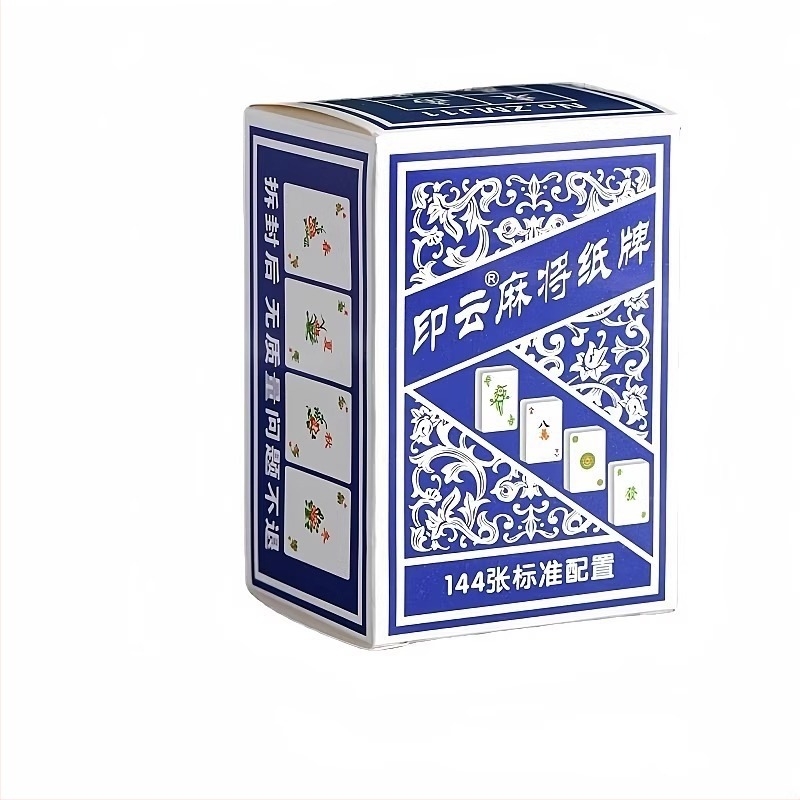 Skup karata za stolne igre Mahjong i poker, debeli karti, 144 kartica, prijenosni putni set, 108 Mahjong pločica, otporan na preklapanje