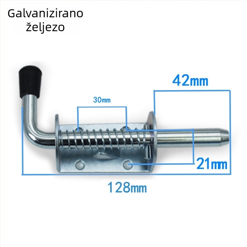 Teški zasun mehanizam, materijal: 304 nehrđajući čelik / galvanizirano željezo, Model 000, Završna obrada: vibracijska / plavi cinkasti premaz