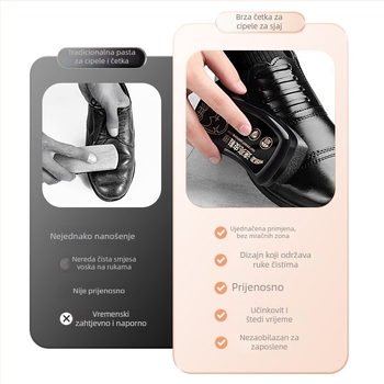 Četkica za obuće s integriranom spužvastom četkom | Vodootporna, Njega, Čišćenje, Protiv prljavštine | Marka WNRJI, Pakiranje 280 komada