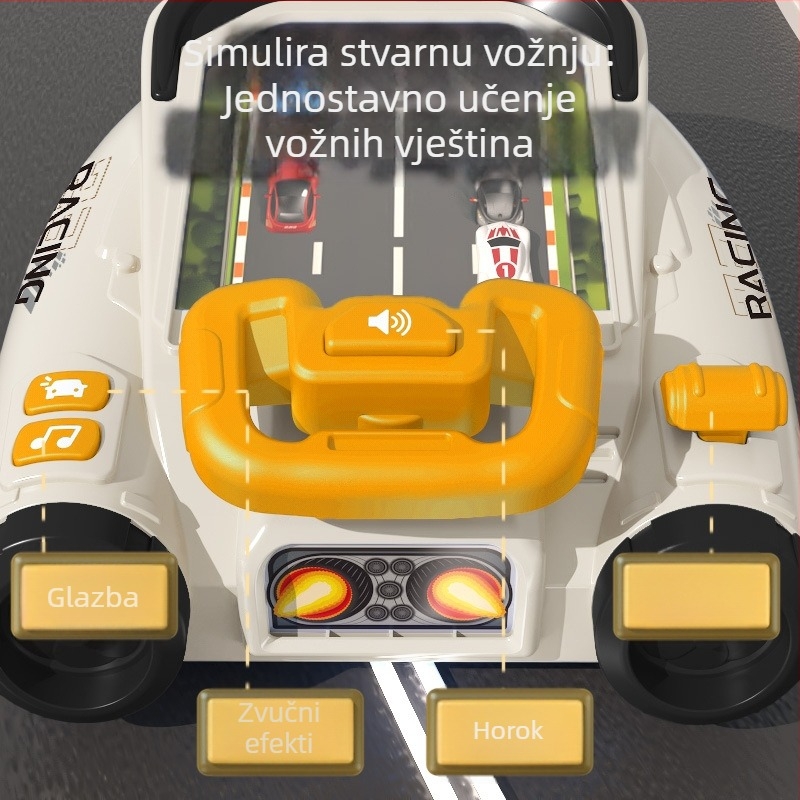 Dječja trkaća avanturistička konzola sa zvukom i simulacijom vožnje – obrazovna društvena igra, od plastike, marka JZY, za uzrast 4–6 godina