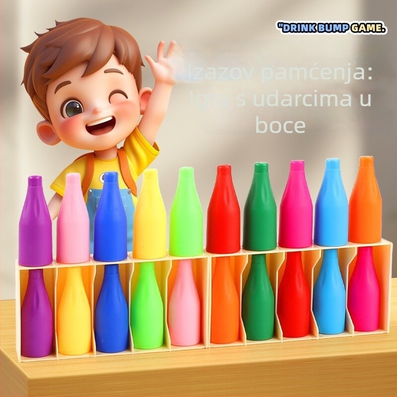 Plastična društvena igra za pamćenje i logičko razmišljanje: sparivanje napitaka po bocama, interaktivna edukativna igra za djecu 4–6 godina