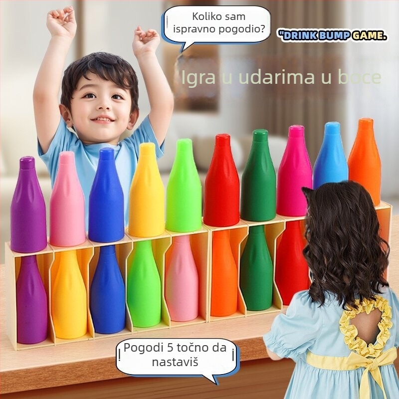 Plastična društvena igra za pamćenje i logičko razmišljanje: sparivanje napitaka po bocama, interaktivna edukativna igra za djecu 4–6 godina