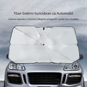 Automobilski kišobran s 10 rebara, rebara od vlakana, čelična osovina, gumeni držač