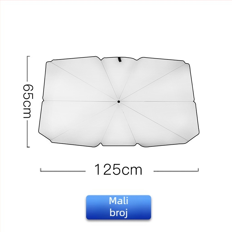 Automobilski kišobran s 10 rebara, rebara od vlakana, čelična osovina, gumeni držač