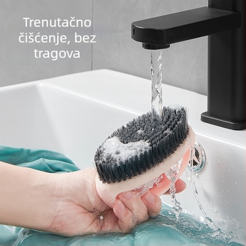 Četka za čišćenje cipela s dugačkim držalom, mekane vlakna, plastično tijelo — za čišćenje i uklanjanje prašine