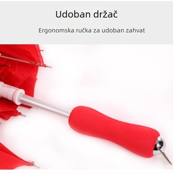 Srcolni svadbeni kišobran, automatsko otvaranje, 16 krakova, aluminijski središnji štap, tkanina 190T Impact Cloth, prilagodljiv