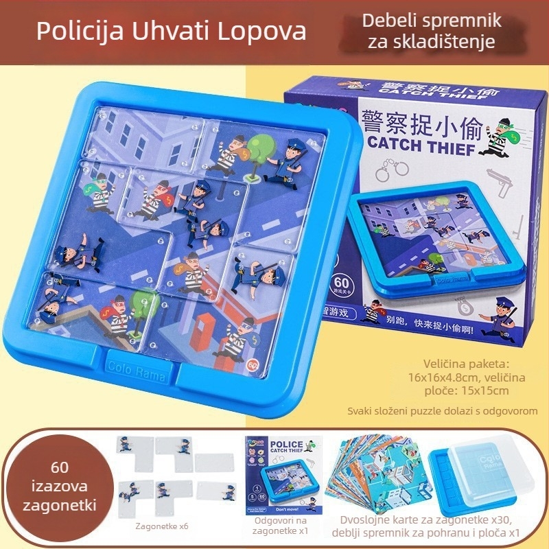 Edukativna društvena igra Ghost Catcher: Policajac i lopov, vježbe razmišljanja za djecu 4–6 godina, interaktivna igra roditelj-dijete, plastična konstrukcija, razvoj inteligencije i kognitivnih vještina