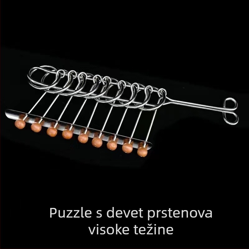 Puzzle s željeznim prstenima, 8 dijelova za razvoj kognitivnih sposobnosti