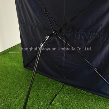 Preklopna barijera u kišobrana s 4 rebara, poliester tkanina, središnja šipka od čelika i aluminijska ručka