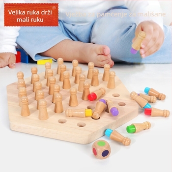 Drveni edukativni stolni igrač za djecu od 4 do 6 godina — Višenamjenska logička igra za razvoj koordinacije ruka-oko i kognitivnih sposobnosti
