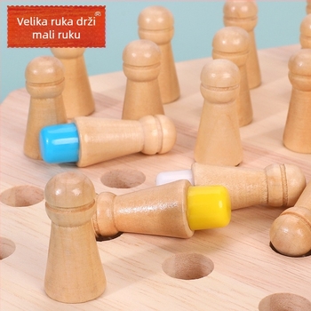 Drveni edukativni stolni igrač za djecu od 4 do 6 godina — Višenamjenska logička igra za razvoj koordinacije ruka-oko i kognitivnih sposobnosti
