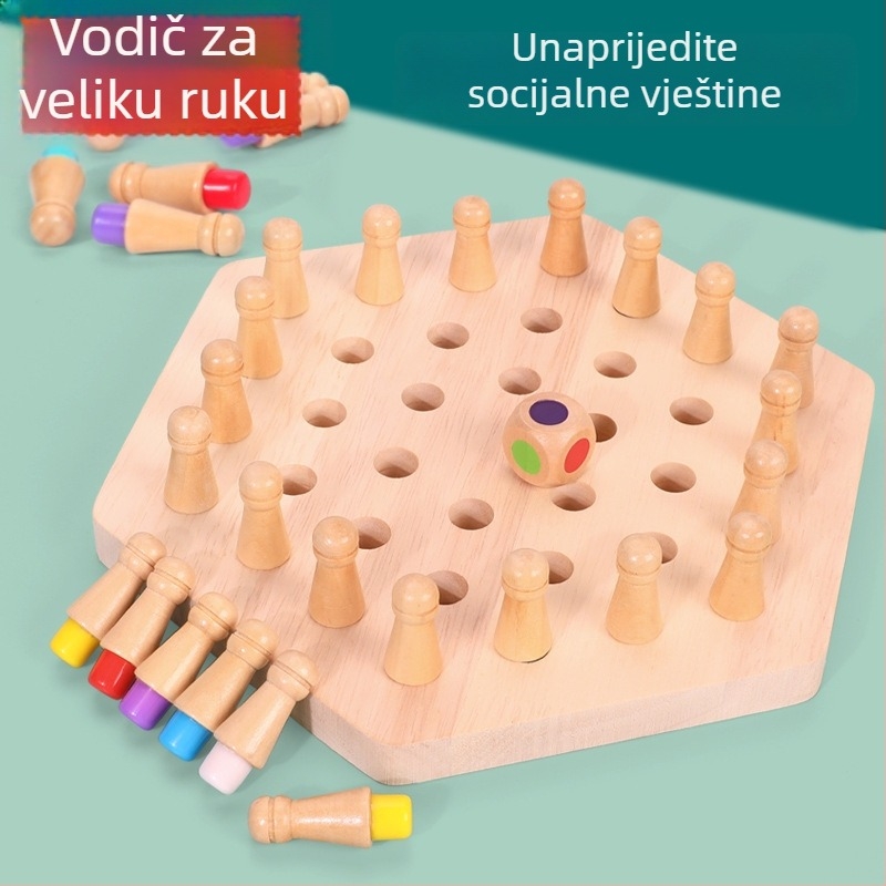 Drveni edukativni stolni igrač za djecu od 4 do 6 godina — Višenamjenska logička igra za razvoj koordinacije ruka-oko i kognitivnih sposobnosti