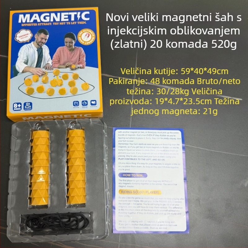 Magnetska šahovska stolna igra za logičko razmišljanje, edukativna igra za unutarnju upotrebu (Materijal: Plastika; Magnetno privlačenje; Unutarnja upotreba; Uzrast 7–14 i 15–35 godina)