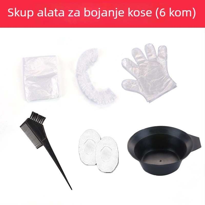 Set alata za bojanje kose s posudom i češljem, osmeročlani DIY set za kućnu upotrebu, neto sadržaj 15 g