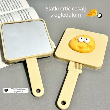 Češalj za kosu od ABS plastike, 2-u-1 ogledalo i češalj, prijenosni, za njegu kose i masažu