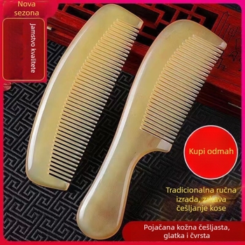 Hređ za kosu u obliku polumjeseca, ekstra velika, otporna na toplinu, antistatična, s kontinuiranim zubima