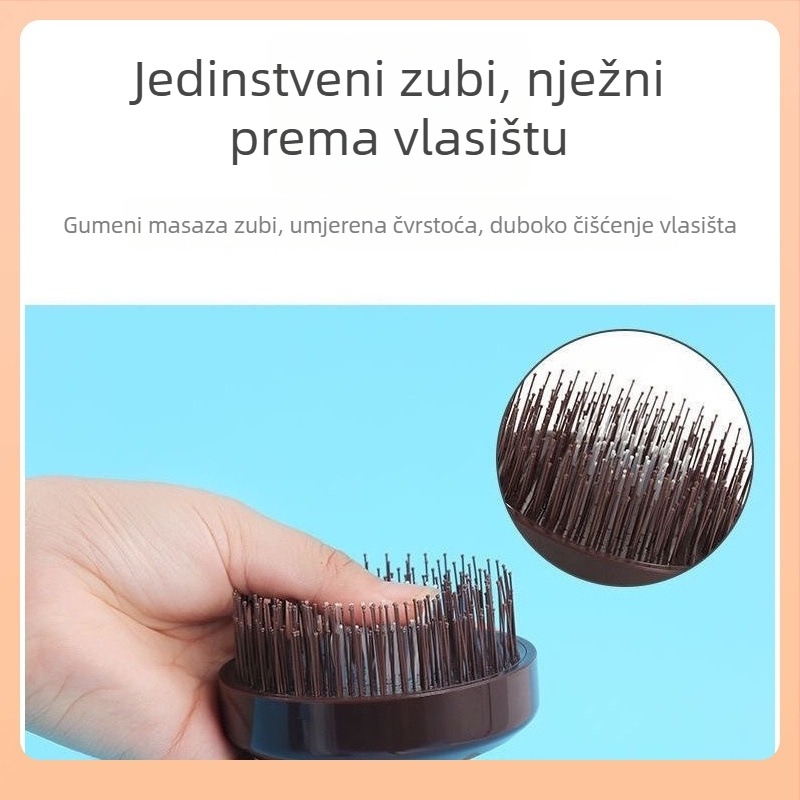 Drvena četka za šamponiranje kose za masažu vlasišta i dubinsko čišćenje mokrih vlasi