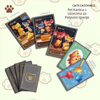 Dječja društvena igra Cat and Mouse za interakciju roditelj-dijete, edukativna igra za poticanje razmišljanja i koncentracije, trening reakcije, multiplayer borba; Materijal: papir; Klasifikacija: šah i karta; Posebne značajke: trening reakcije; Dobna skup