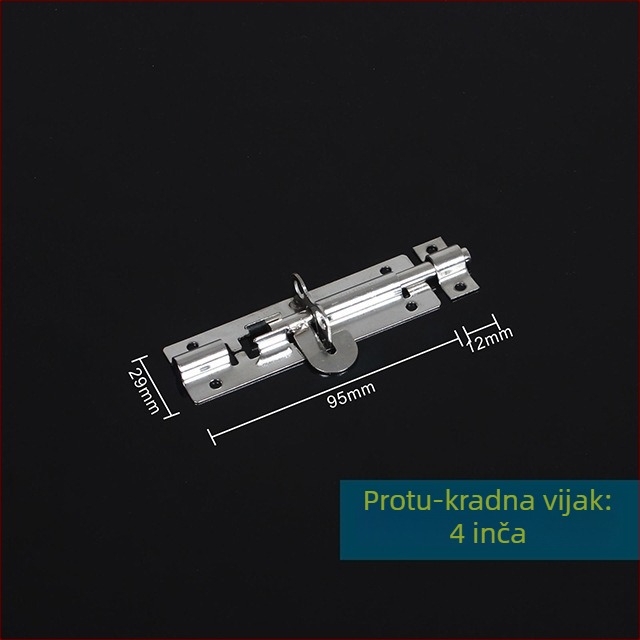 Nerđajući čelični zatvarač za vrata Type A za kupaonska drvena vrata, elektroplatinirani završni sloj, moderni minimalistički stil, Gurui