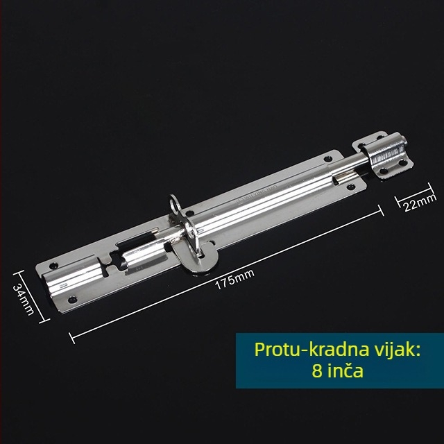 Nerđajući čelični zatvarač za vrata Type A za kupaonska drvena vrata, elektroplatinirani završni sloj, moderni minimalistički stil, Gurui
