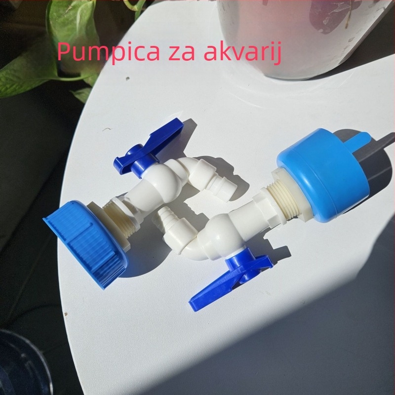 Adaptator slavine za kofu akvarija – ispuštanje jednim dodirom, visok protok ventila, PE materijal, moderni minimalistički stil.