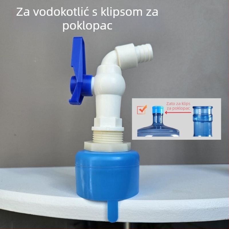 Adaptator slavine za kofu akvarija – ispuštanje jednim dodirom, visok protok ventila, PE materijal, moderni minimalistički stil.