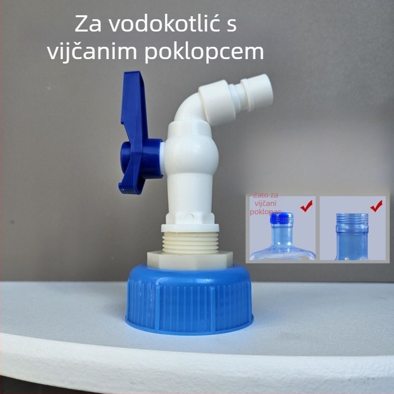 Adaptator slavine za kofu akvarija – ispuštanje jednim dodirom, visok protok ventila, PE materijal, moderni minimalistički stil.