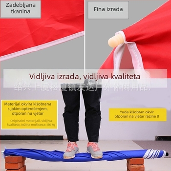 Youda vanjski suncobran – veliki reklamni suncobran, 8-žebreni čelični okvir, automatsko otvaranje, duga drška, otisak logotipa, prilagodba