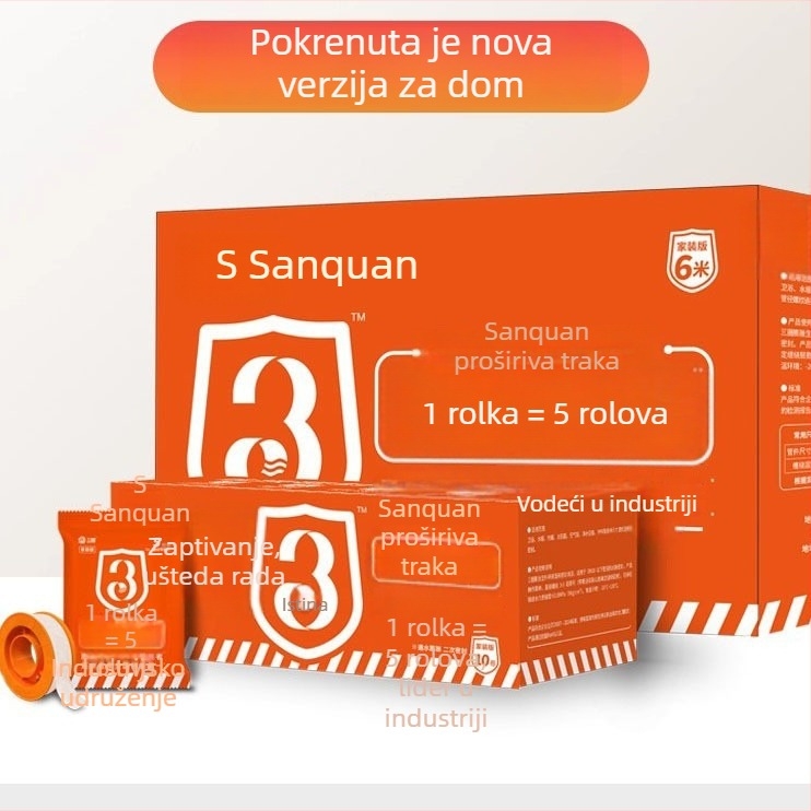 Traka za brtvljenje od konopljinih vlakana, vodom aktivirana i širi se, marka Three Circles, 15 m rolna, za vodovod