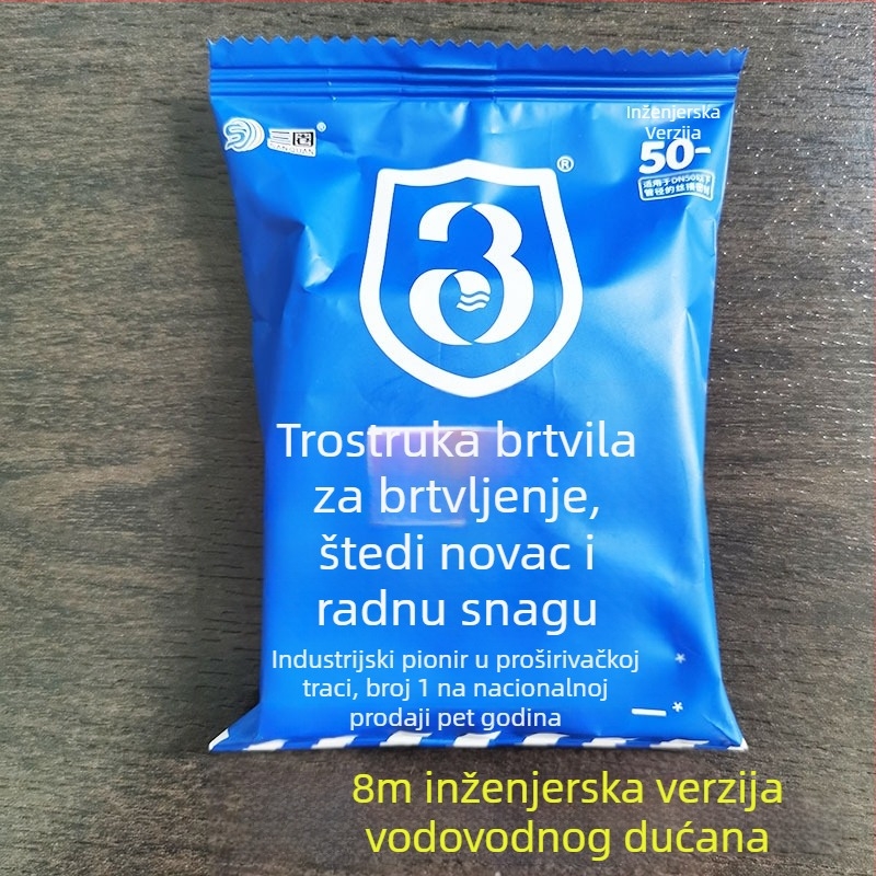 Traka za brtvljenje od konopljinih vlakana, vodom aktivirana i širi se, marka Three Circles, 15 m rolna, za vodovod