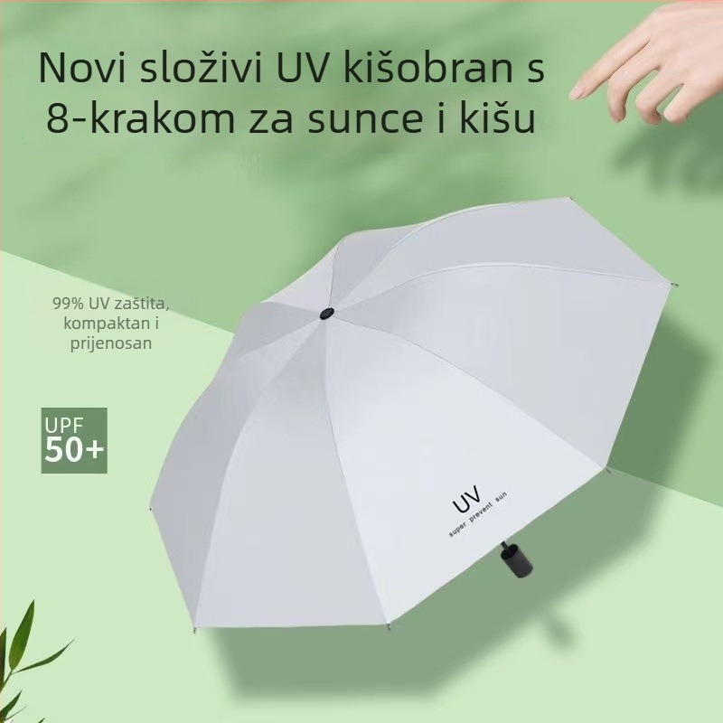 Yi Jiangnan UV kišobran s UPF > 40, sklopivi sunčani kišobran s željeznim rebrima i šipkom, Impact tkanina 190T, ručni i automatski UV modeli