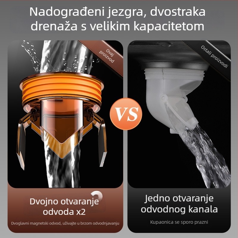 Dvostruko otvaranje podnog odvoda – ABS, protiv insekata, deodorizirajući, brtva protiv prelijevanja