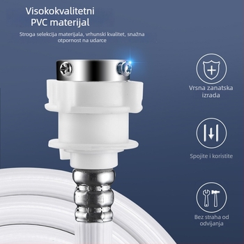 Cijev za dovod vode u perilicu rublja – univerzalna, produžena, debelog zida PVC, visok tlak
