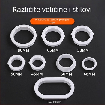 Dvostruki brtveni prsten za rub ormarića s dekorativnim poklopcem otvora i odvodnim prstenom – PP materijal, moderni jednostavan stil, Značka Neck Strength